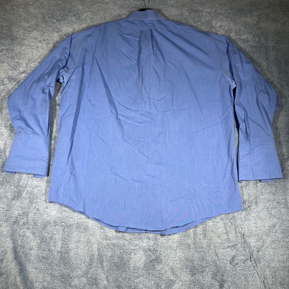 Brooks Brothers Traditional Fit Non-Iron Supima Cotton Blue Dress Shirt 17.5-34 - Picture 9 of 16